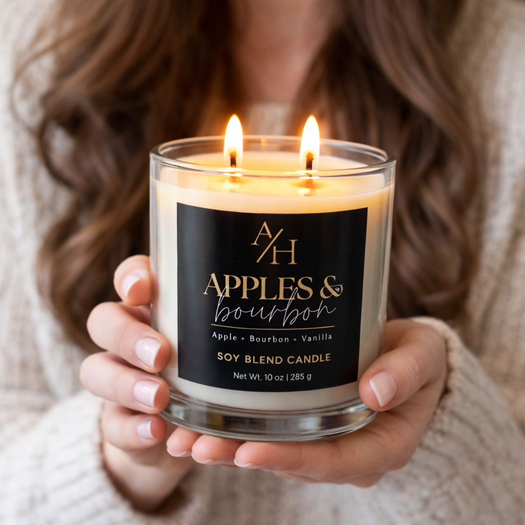 Apples & Bourbon Hand-Poured Soy Blend Candle
