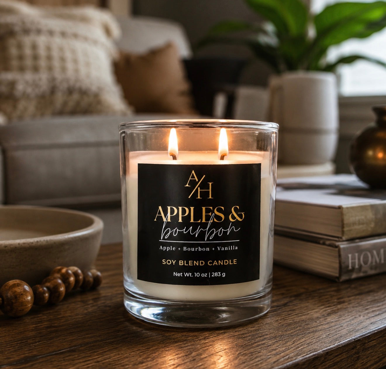Apples & Bourbon Hand-Poured Soy Blend Candle