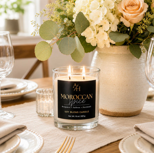 Moroccan Spice Hand-Poured Soy Blend Candle – Warm & Earthy