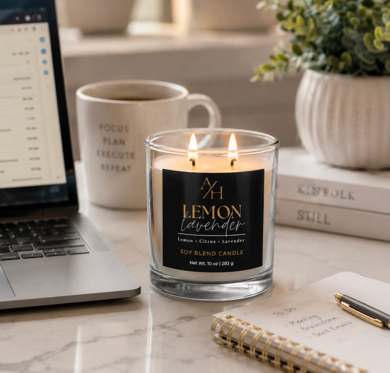 Lemon Lavender Hand-Poured Soy Blend Candle