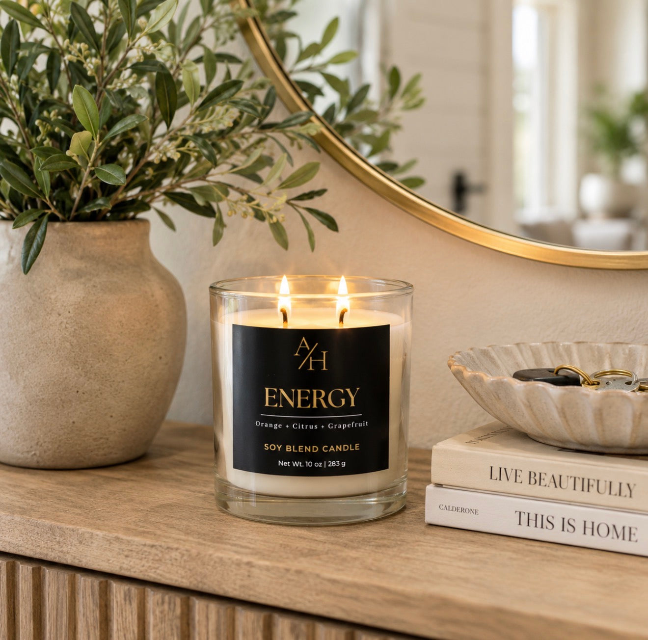 Energy Aromatherapy Soy Blend Candle – Citrus & Ginger